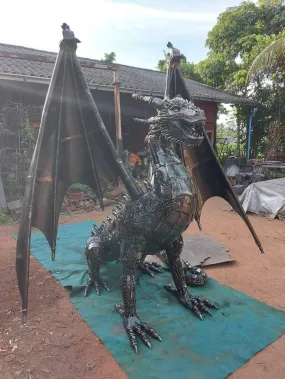 86 Dragon Recycled Metal Art Sculpture