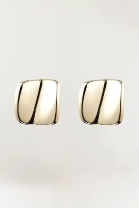 Warped Stud Earring Gold